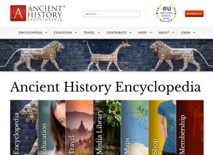 How ancient.eu looks like on a tablet such as an iPad.