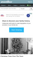 How ancientfaces.com looks like on a mobile device such as an iPhone.