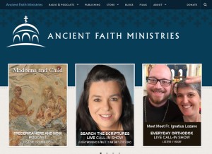 How ancientfaith.com looks like on a tablet such as an iPad.