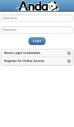 How andanet.com looks like on a mobile device such as an iPhone.