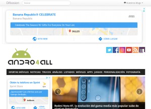 How andro4all.com looks like on a tablet such as an iPad.