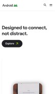 How android.com looks like on a mobile device such as an iPhone.