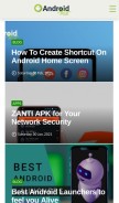 How androidblue.com looks like on a mobile device such as an iPhone.