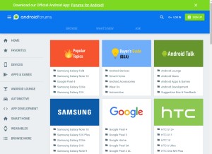 How androidforums.com looks like on a tablet such as an iPad.