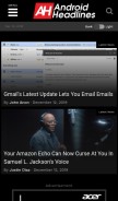 How androidheadlines.com looks like on a mobile device such as an iPhone.