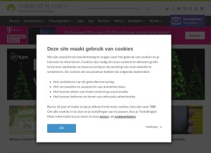 How androidplanet.nl looks like on a tablet such as an iPad.