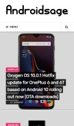 How androidsage.com looks like on a mobile device such as an iPhone.