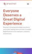 How anexinet.com looks like on a mobile device such as an iPhone.