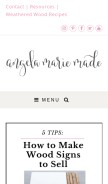 How angelamariemade.com looks like on a mobile device such as an iPhone.