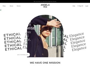 How angelaroi.com looks like on a tablet such as an iPad.