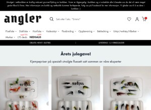 How angler.no looks like on a tablet such as an iPad.