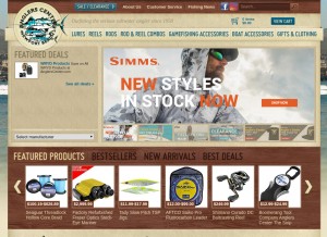 How anglerscenter.com looks like on a tablet such as an iPad.