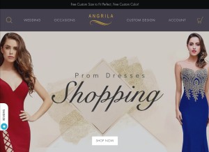 How angrila.com looks like on a tablet such as an iPad.