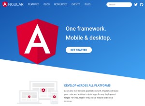 How angular.io looks like on a tablet such as an iPad.