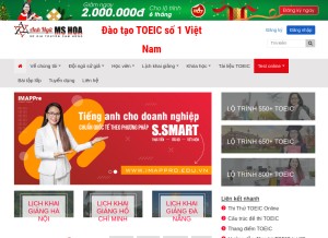 How anhngumshoa.com looks like on a tablet such as an iPad.