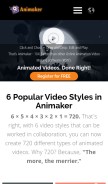 How animaker.com looks like on a mobile device such as an iPhone.