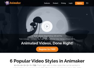 How animaker.com looks like on a tablet such as an iPad.