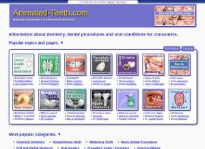 How animated-teeth.com looks like on a tablet such as an iPad.