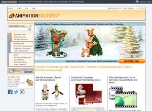 How animationfactory.com looks like on a tablet such as an iPad.