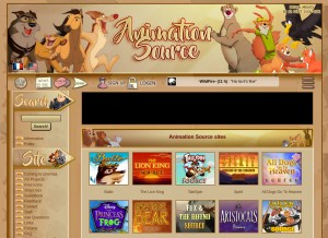 How animationsource.org looks like on a tablet such as an iPad.