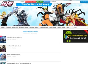 How anime1.com looks like on a tablet such as an iPad.