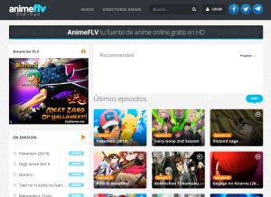 How animeflv.cc looks like on a tablet such as an iPad.