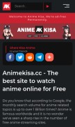 How animekisa.cc looks like on a mobile device such as an iPhone.