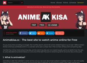 How animekisa.cc looks like on a tablet such as an iPad.