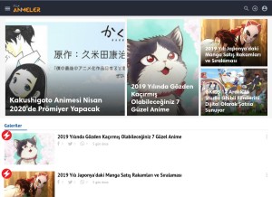 How animeler.net looks like on a tablet such as an iPad.