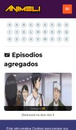 How animeli.com looks like on a mobile device such as an iPhone.