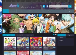 How animeseries.io looks like on a tablet such as an iPad.