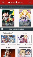 How animeshow.tv looks like on a mobile device such as an iPhone.
