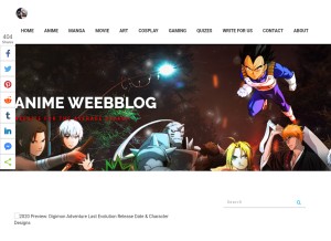 How animeweebbros.com looks like on a tablet such as an iPad.