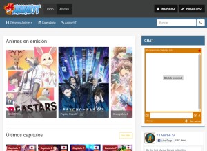 How animeyt.org looks like on a tablet such as an iPad.