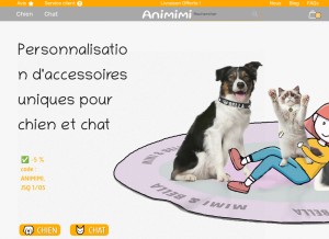 How animimi.com looks like on a tablet such as an iPad.