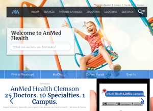 How anmedhealth.org looks like on a tablet such as an iPad.