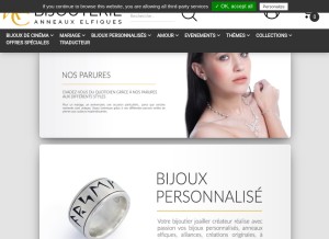 How anneaux-elfiques.com looks like on a tablet such as an iPad.