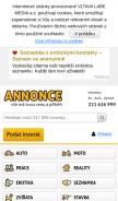 How annonce.cz looks like on a mobile device such as an iPhone.