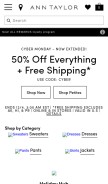 How anntaylor.com looks like on a mobile device such as an iPhone.