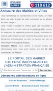 How annuaire-mairie.fr looks like on a mobile device such as an iPhone.