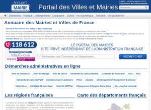 How annuaire-mairie.fr looks like on a tablet such as an iPad.