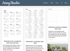 How annystudio.com looks like on a tablet such as an iPad.