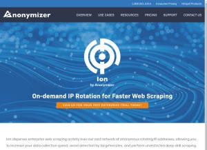 How anonymizer.com looks like on a tablet such as an iPad.