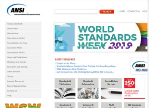 How ansi.org looks like on a tablet such as an iPad.