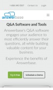 How answerbase.com looks like on a mobile device such as an iPhone.
