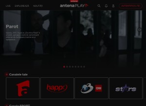 How antenaplay.ro looks like on a tablet such as an iPad.