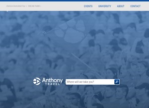 How anthonytravel.com looks like on a tablet such as an iPad.