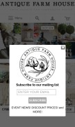How antiquefarmhouse.com looks like on a mobile device such as an iPhone.