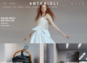 How antonioli.eu looks like on a tablet such as an iPad.