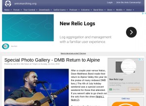 How antsmarching.org looks like on a tablet such as an iPad.